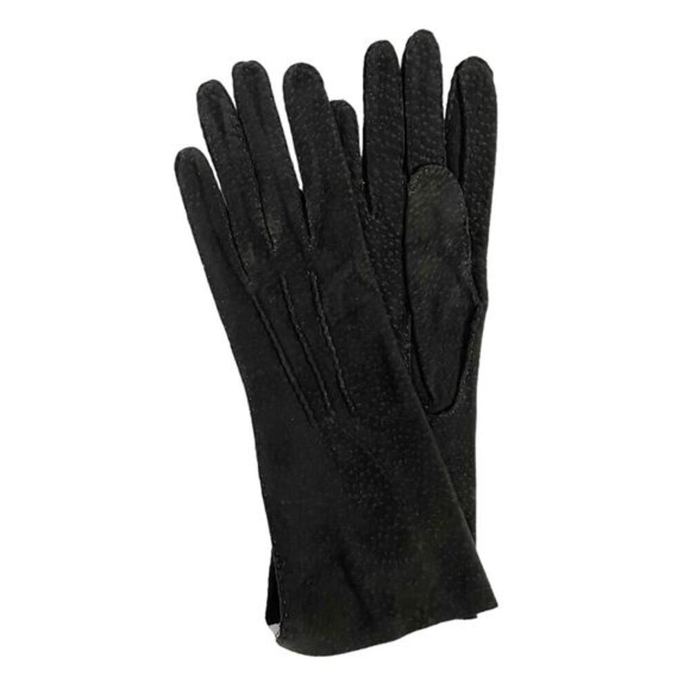 NWT Vintage Black Suede Carpincho (Capybara) Leather Gauntlet Gloves Size 7